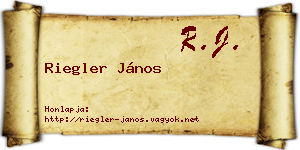 Riegler János névjegykártya
